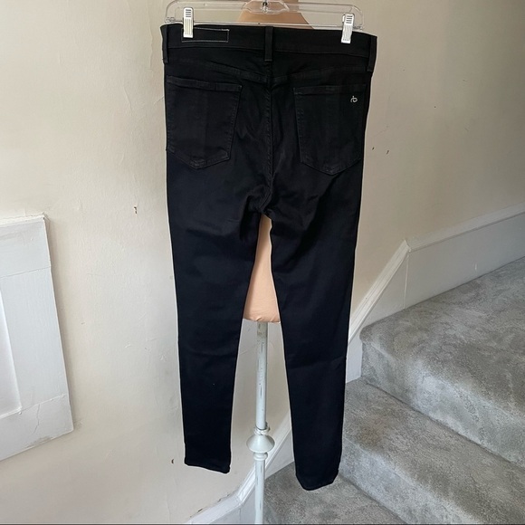 Rag & Bone Black Nina High Rise Ankle Skinny Jeans EUC Size 30 W1566U769BLK - Picture 6 of 10